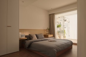 原木風(fēng)兩居室裝修臥室效果圖