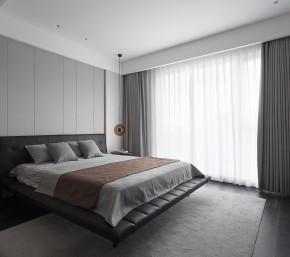 現代簡約大平層三居室裝修臥室效果圖