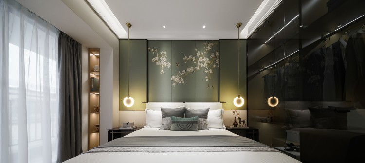 中式四居室裝修臥室效果圖