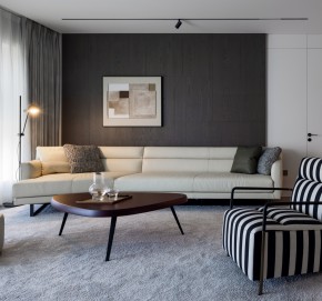 現代簡約三居室裝修客廳效果圖