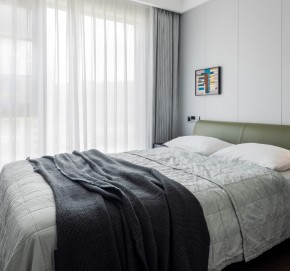 現代簡約三居室裝修臥室效果圖