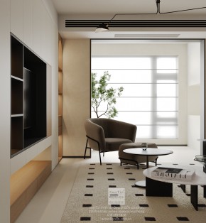 雍景灣現代簡約三居室客廳裝修效果圖