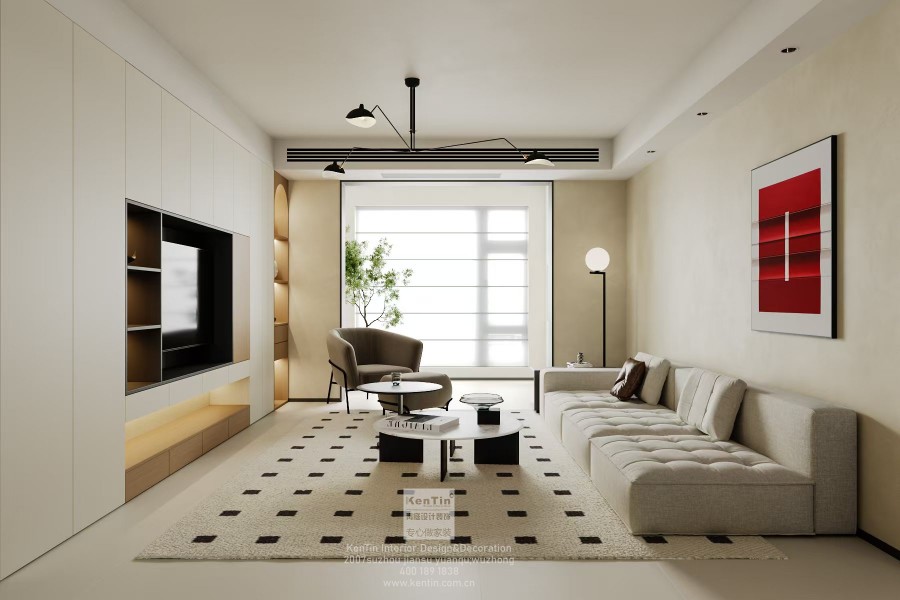 雍景灣現代簡約三居室裝修效果圖