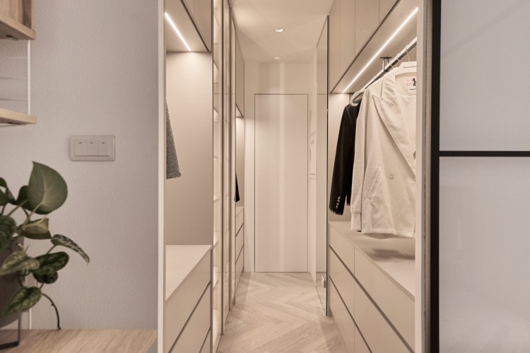 北歐風(fēng)兩居室衣帽間裝修效果圖