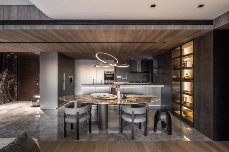 現代簡約大平層三居室餐廳裝修效果圖