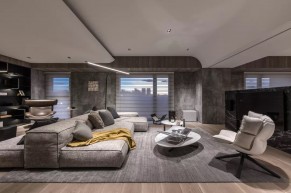 現代簡約大平層三居室客廳裝修效果圖