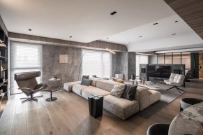 現代簡約大平層三居室客廳裝修效果圖