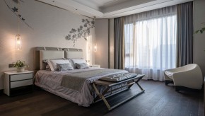 新中式別墅裝修臥室效果圖