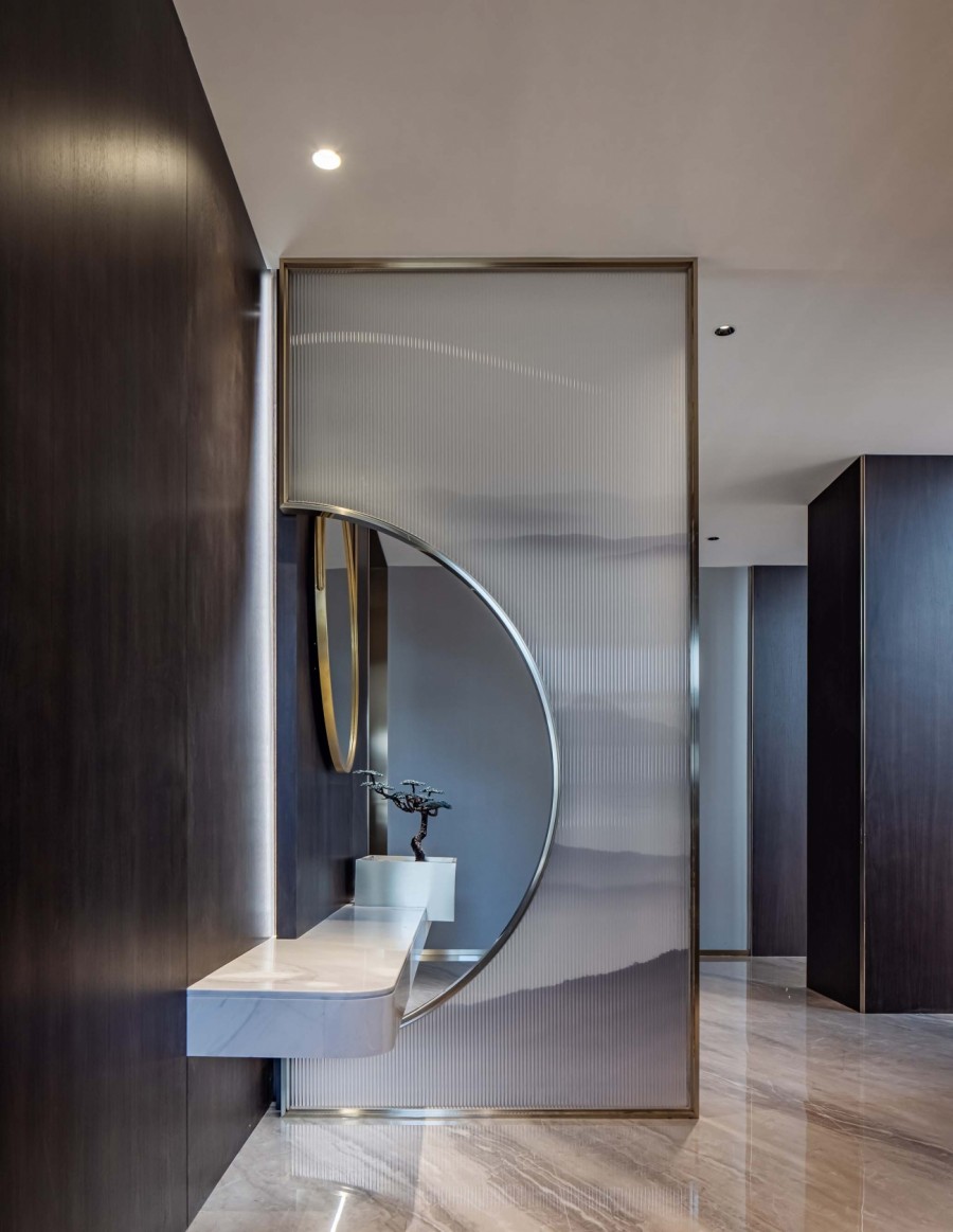 新中式別墅裝修玄關(guān)效果圖