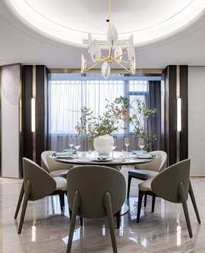 新中式別墅裝修餐廳效果圖