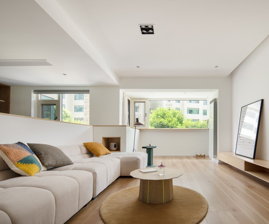 原木風大平層客廳裝修效果圖