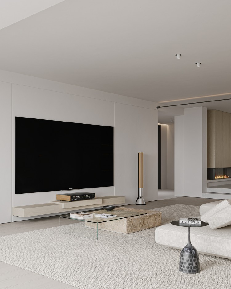 現(xiàn)代奶油風(fēng)三居室客廳裝修效果圖