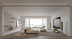 現代奶油風三居室客廳裝修效果圖