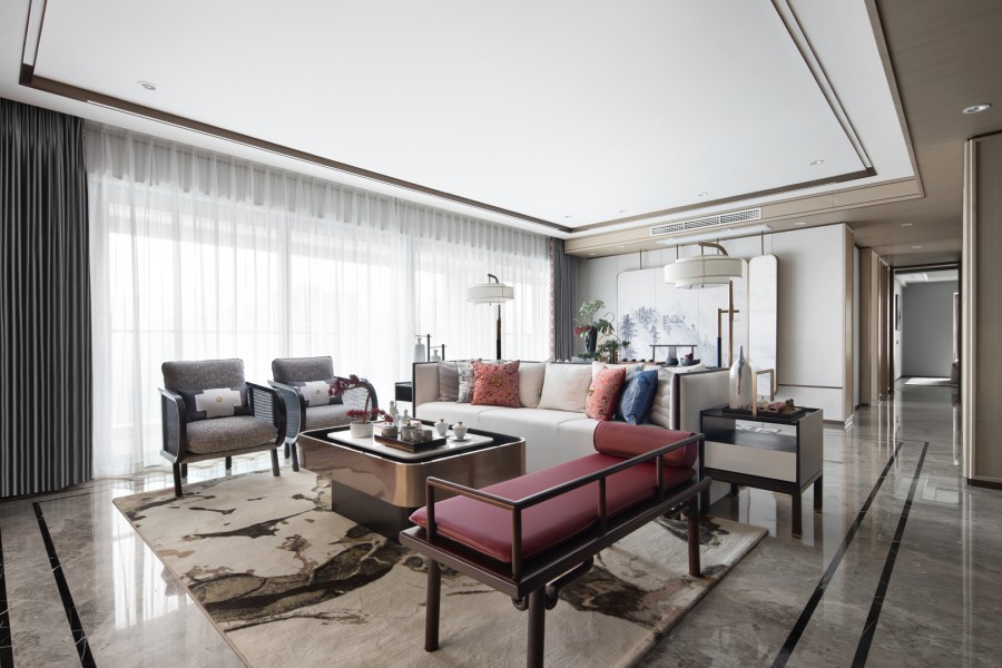 新中式三居室裝修效果圖