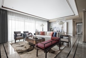 新中式三居室客廳裝修效果圖