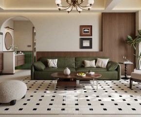 蘇州灣景苑中古風三居室客廳裝修效果圖