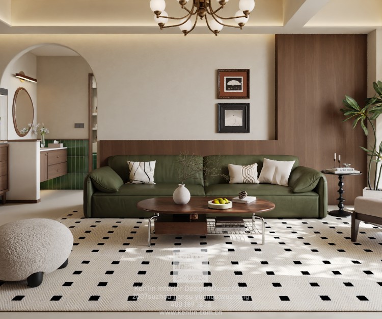 蘇州灣景苑中古風三居室裝修效果圖