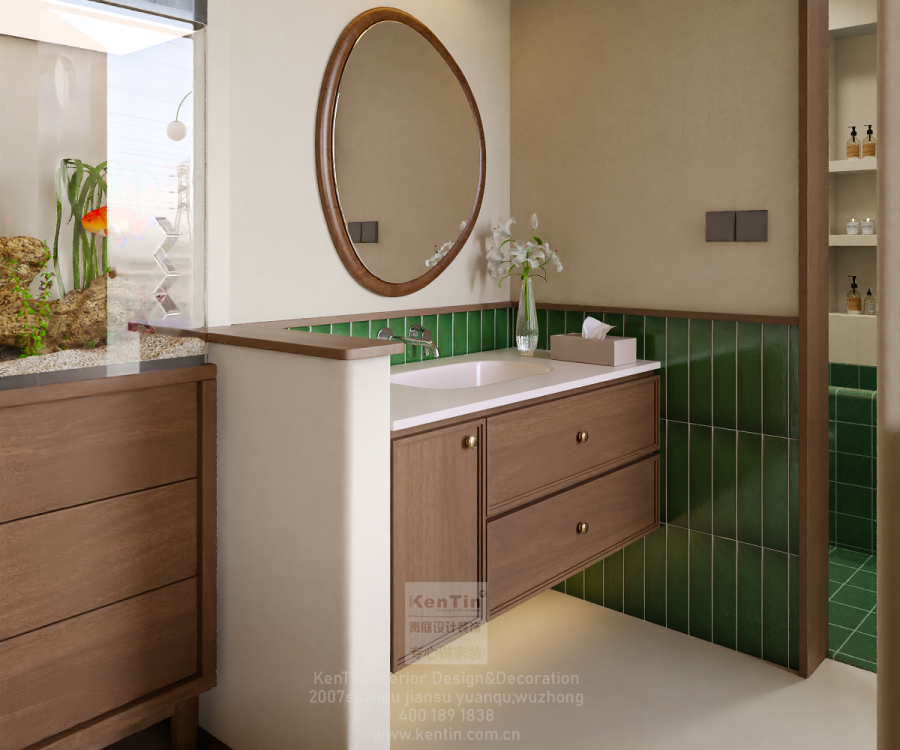 蘇州灣景苑中古風三居室衛生間裝修效果圖