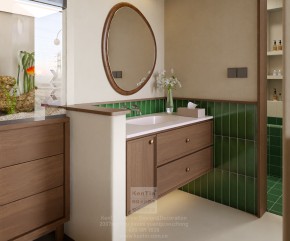 蘇州灣景苑中古風三居室衛生間裝修效果圖