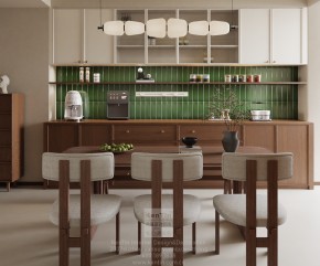 蘇州灣景苑中古風三居室餐廳裝修效果圖