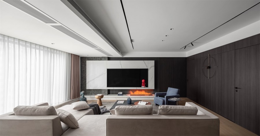 現代簡約三居室客廳裝修效果圖