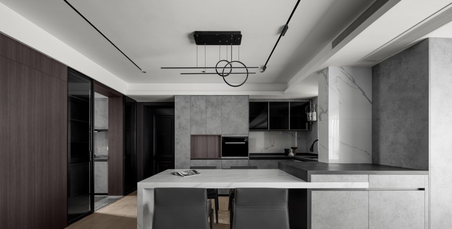 現代簡約三居室廚房裝修效果圖