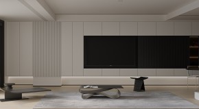 現(xiàn)代簡約大平層客廳裝修效果圖