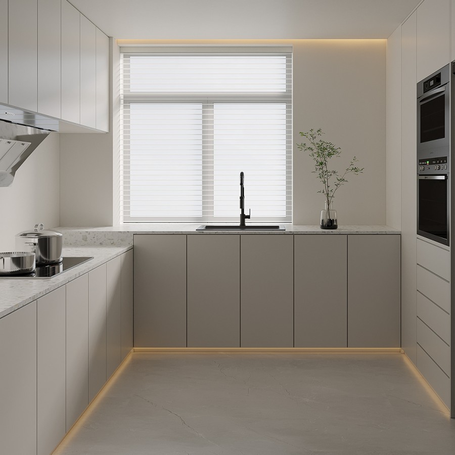 現(xiàn)代簡約大平層廚房裝修效果圖