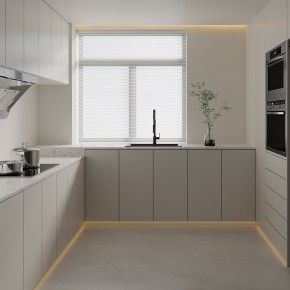 現(xiàn)代簡約大平層廚房裝修效果圖