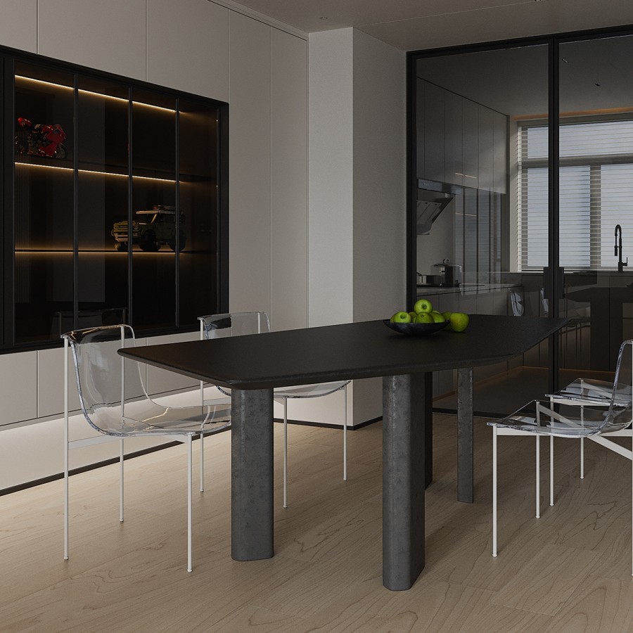 現(xiàn)代簡約大平層餐廳裝修效果圖