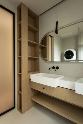 現代原木分風三居室衛生間裝修效果圖