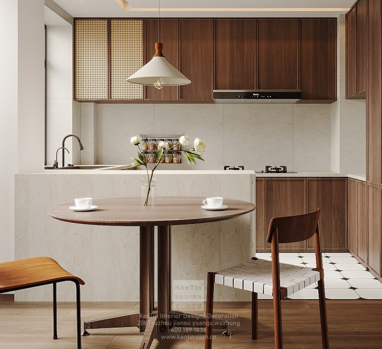 湖韻佳苑中古風三居室廚房裝修效果圖