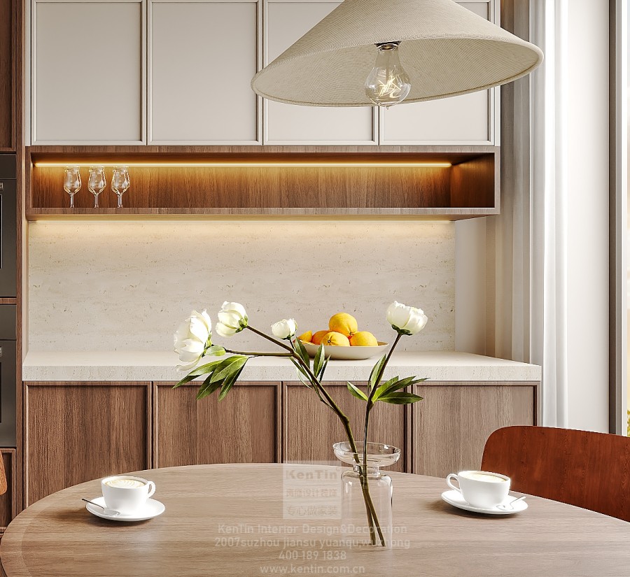 湖韻佳苑中古風(fēng)三居室餐廳裝修效果圖