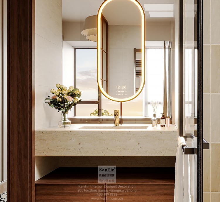 湖韻佳苑中古風三居室衛生間裝修效果圖