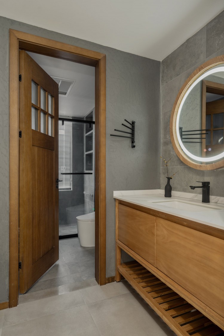 原木風三居室衛生間裝修效果圖