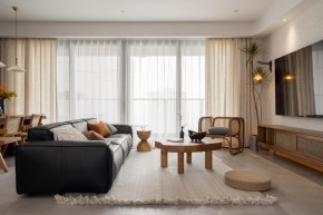 原木風三居室客廳裝修效果圖