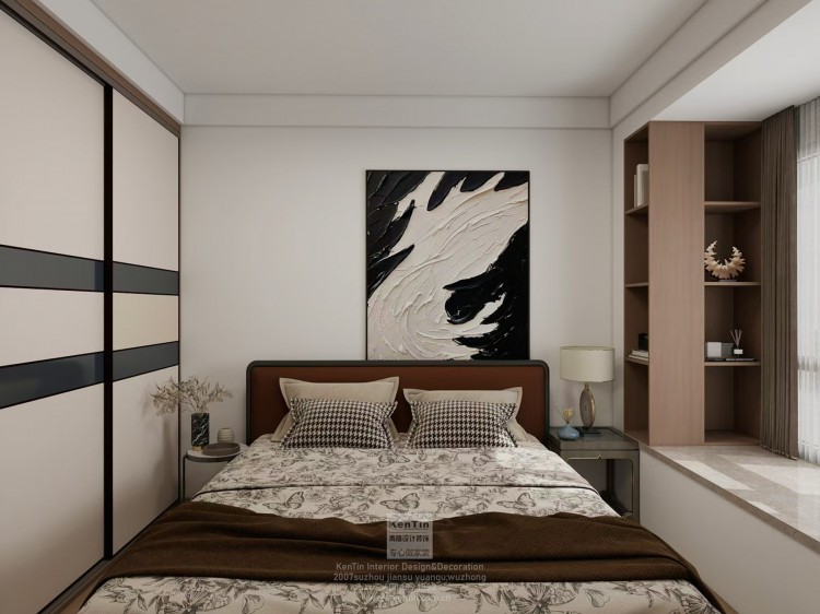 鳳凰胥岸現(xiàn)代簡約三居室臥室裝修效果圖