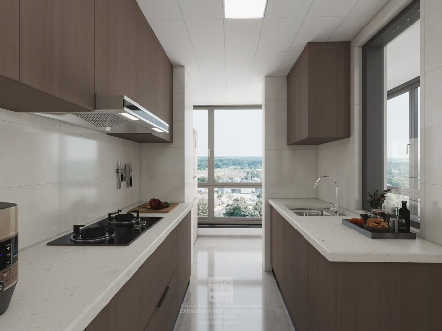 鳳凰胥岸現代簡約三居室廚房裝修效果圖