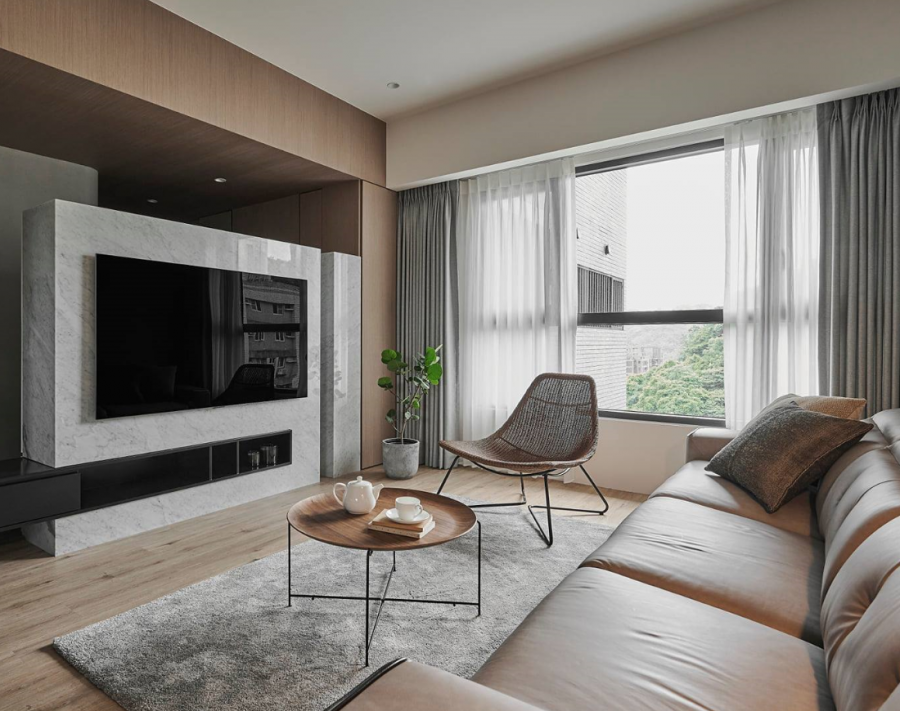 意式風三居室客廳裝修效果圖)