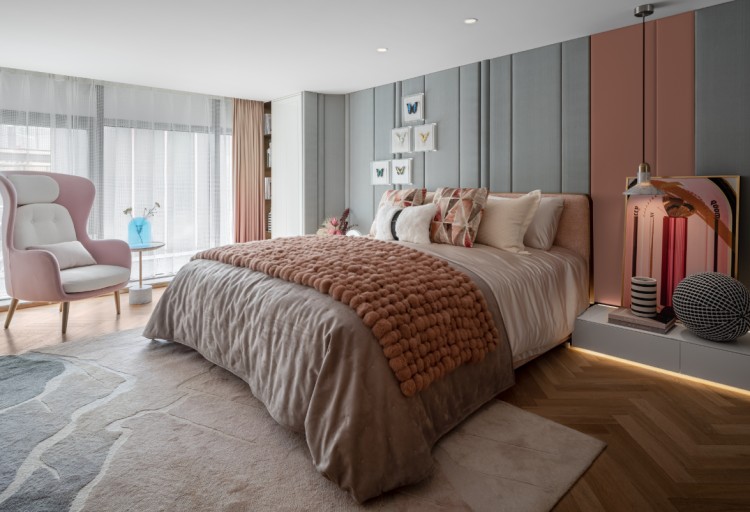 現代簡約三居室臥室裝修效果圖