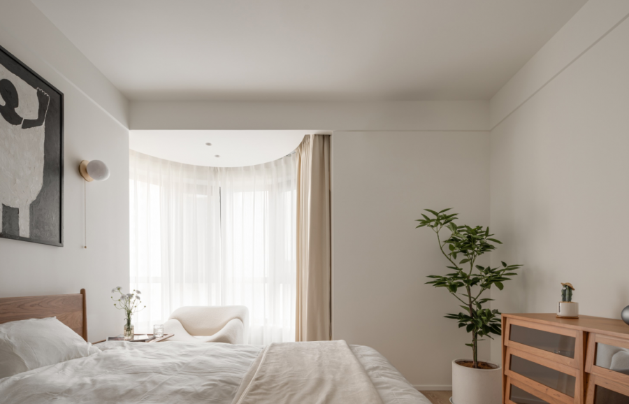 原木風三居室臥室裝修效果圖