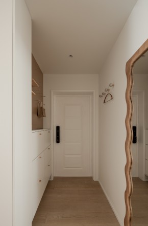 原木風三居室玄關裝修效果圖