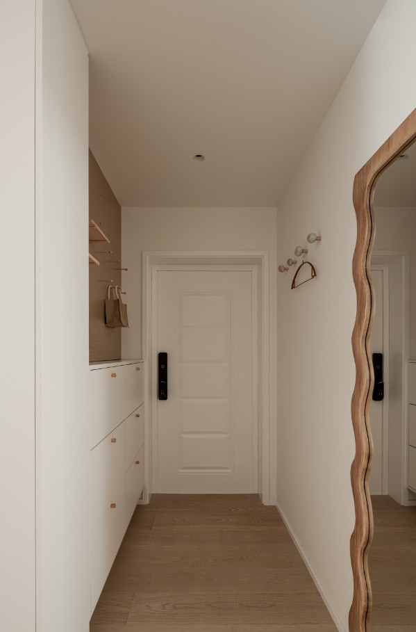 原木風(fēng)三居室玄關(guān)裝修效果圖