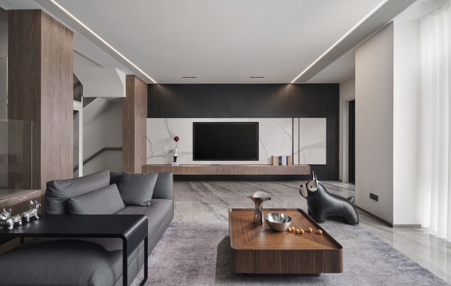 現(xiàn)代簡約別墅客廳裝修效果圖