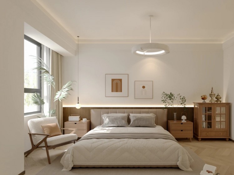 現代簡約三居室臥室裝修效果圖