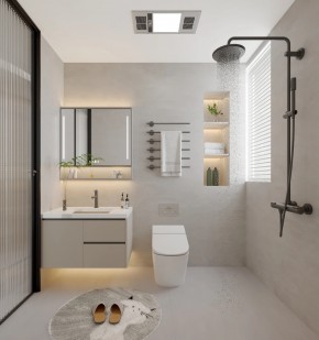 現代簡約三居室衛生間裝修效果圖