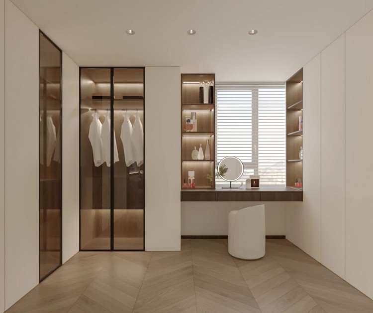 現(xiàn)代簡約三居室衣帽間裝修效果圖