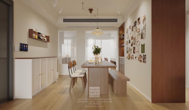 碧提雅苑奶油中古風三居室餐廳裝修效果圖