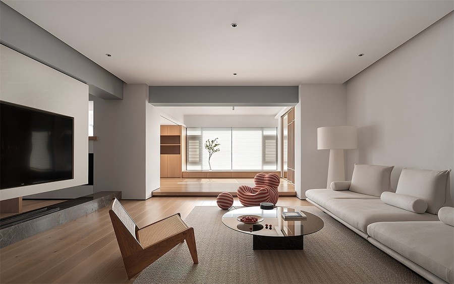 原木風三居室裝修效果圖