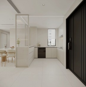 現代奶油風三居室廚房裝修效果圖